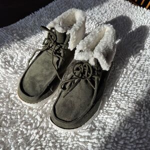 Olive Green Suede Gypsy Jazz Bootie